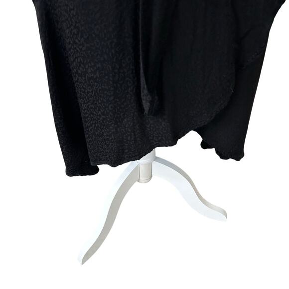 Good American Black Cheetah Print Wrap Dress Romantic Flirty Size 3 (L) - Picture 5 of 10